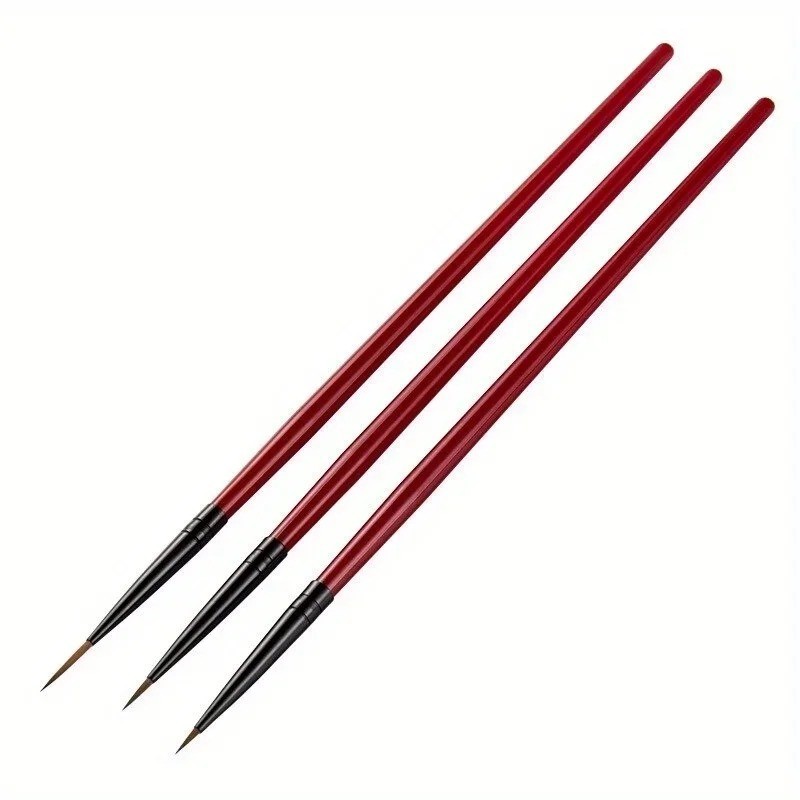 3Pcs Liner Brush Fine Nail Art Set Painting Pen Drawing Line Striping Fine Thin