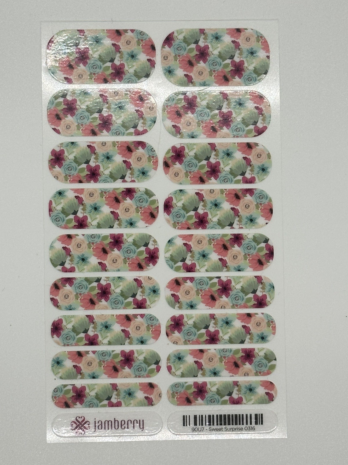 Jamberry Nail Wraps – Full Sheet – Sweet Surprise – Pink Blue Green