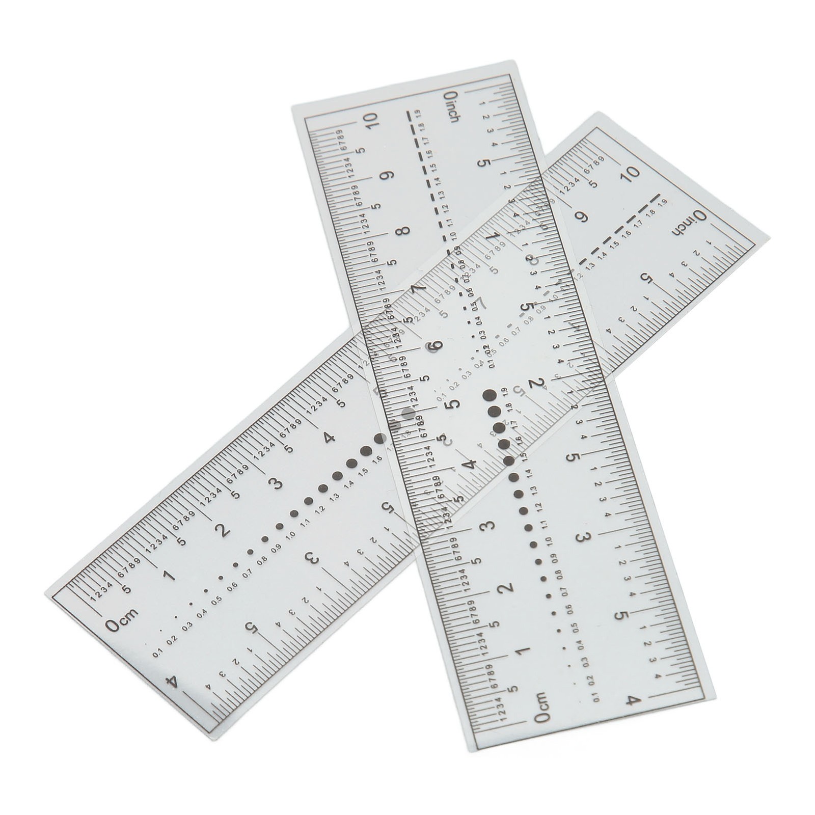 PVC 10PCS Fake Nails Measuring Ruler Transparent Art