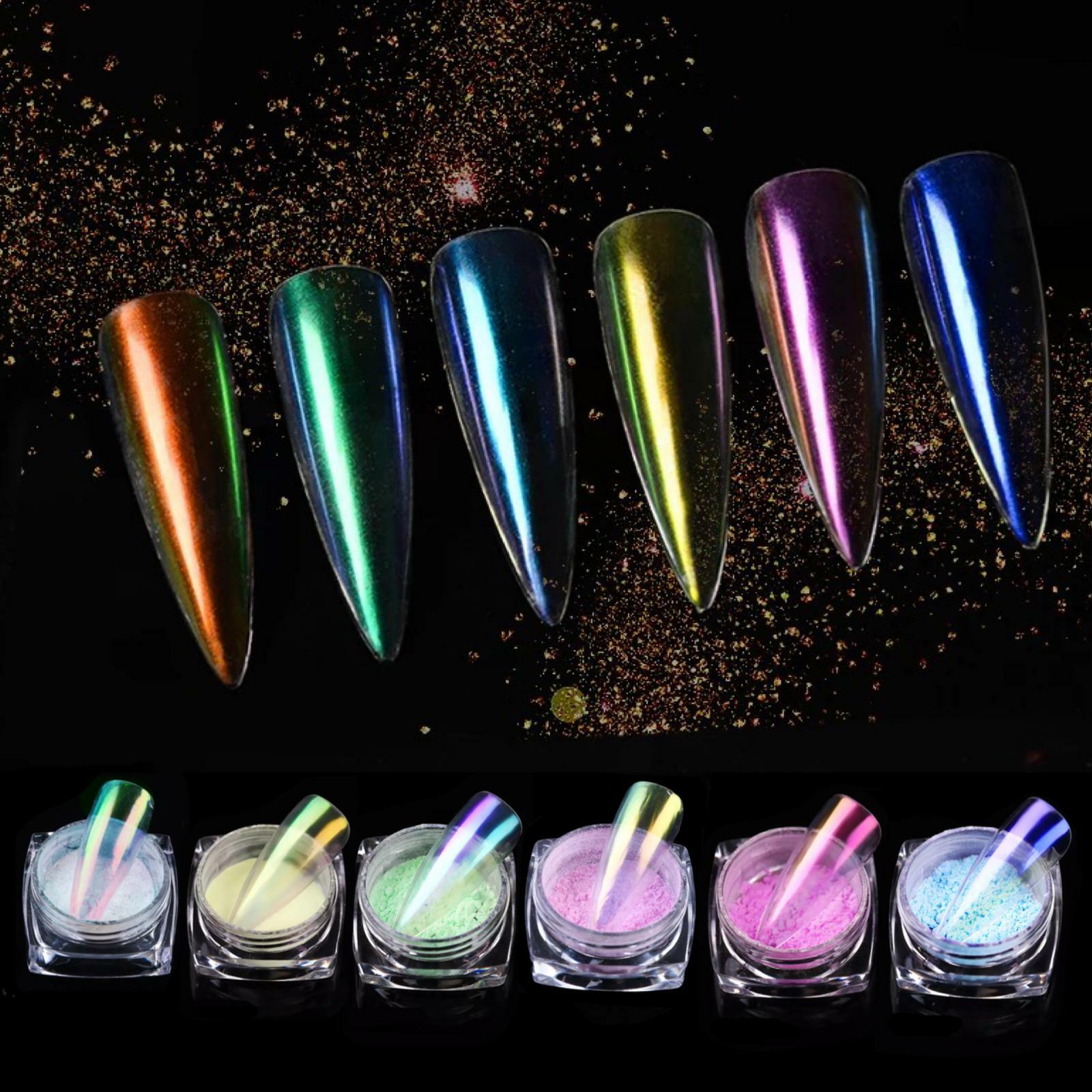 AURORA CANDY Nail Powder Colours UNICORN RAINBOW CHROME Mirror Mermaid Nails