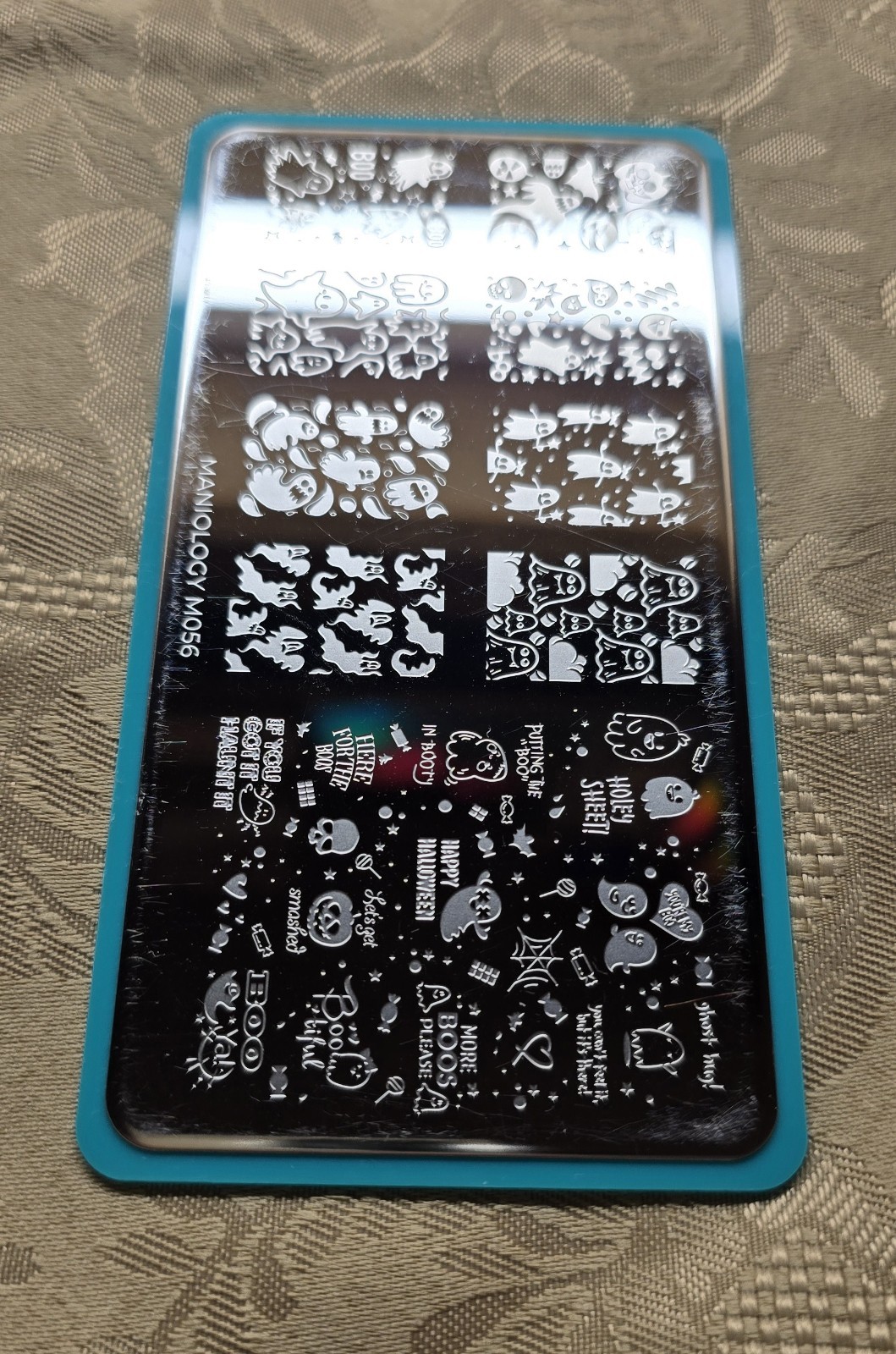 M056 Maniology Boo Ya Halloween Ghost Festive Holiday Haunt Nail Stamping Plate