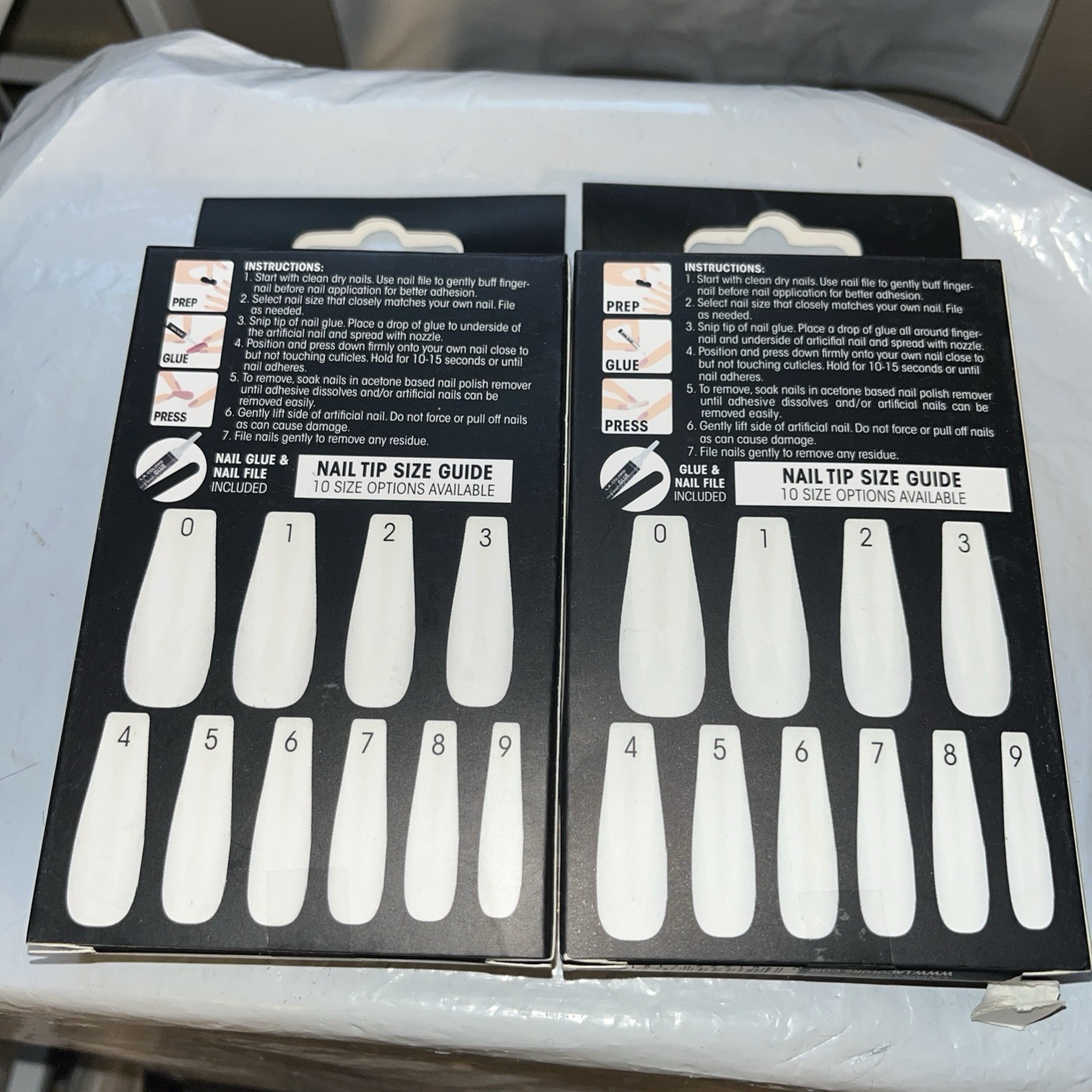 L.A. Colors Lavish Luxe Nails Long Coffin Shape 2 NIB Kits Glue, File Jeweled