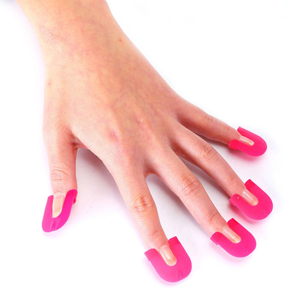 26 Pcs Curve Shape Spill-proof Finger Cover Nail Polish Varnish Protector Holder