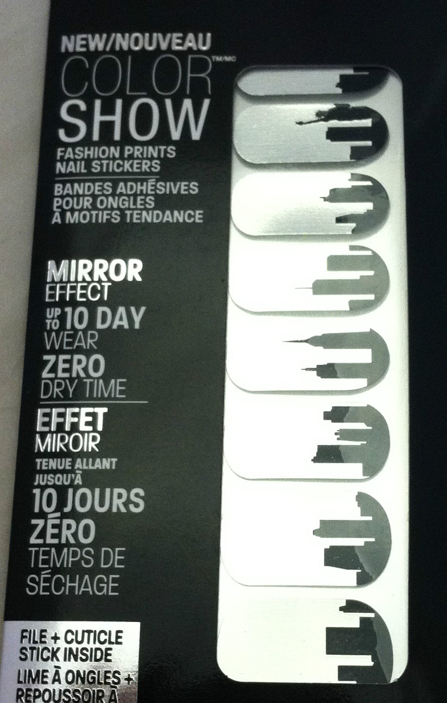 Maybelline Color Show Nail Stickers Silver MirrorEffect #70 PLATINUM NYC Skyline