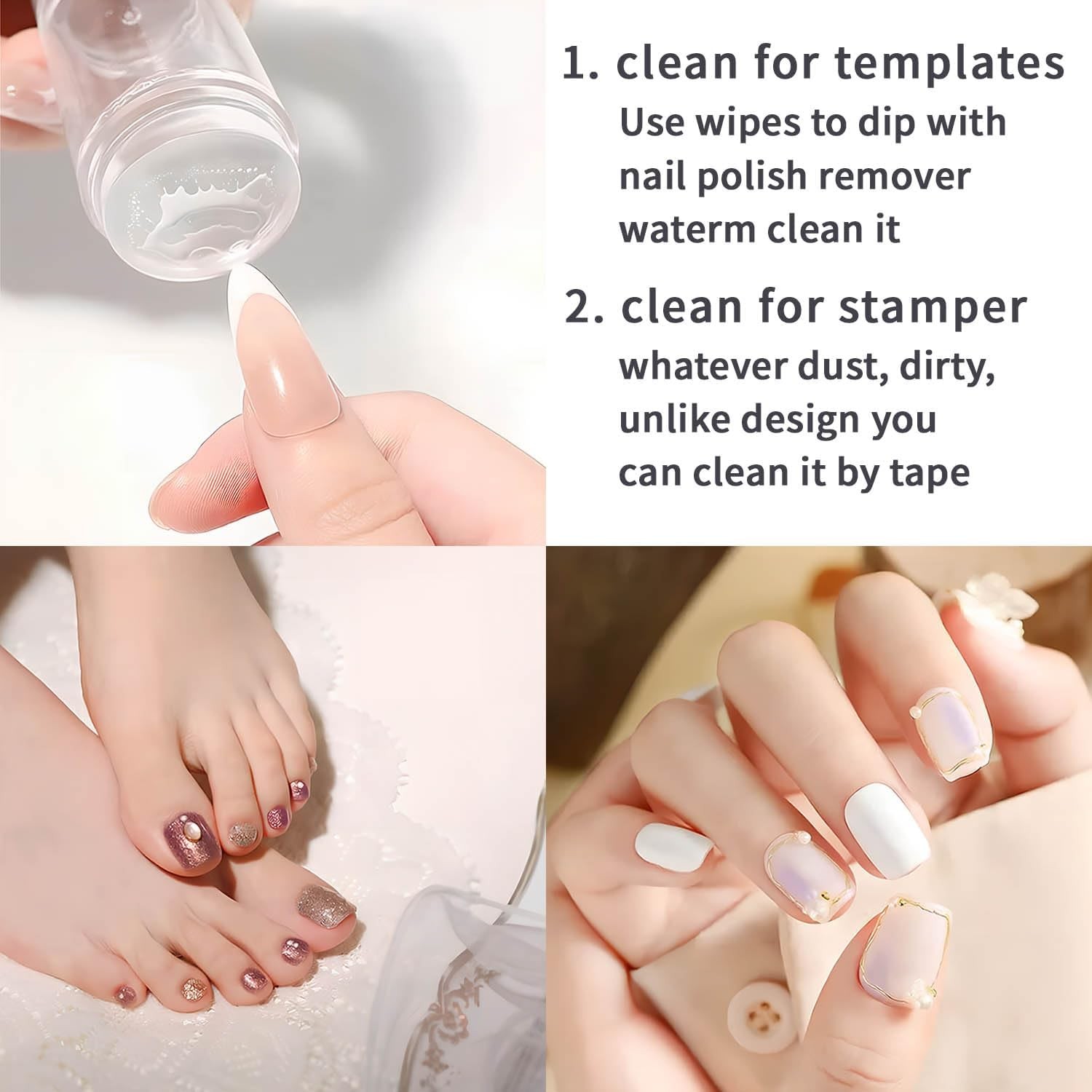 French Tip Tool,Nail Art Stamper Kit,Clear Silicone Stamping Jelly With Scrap…