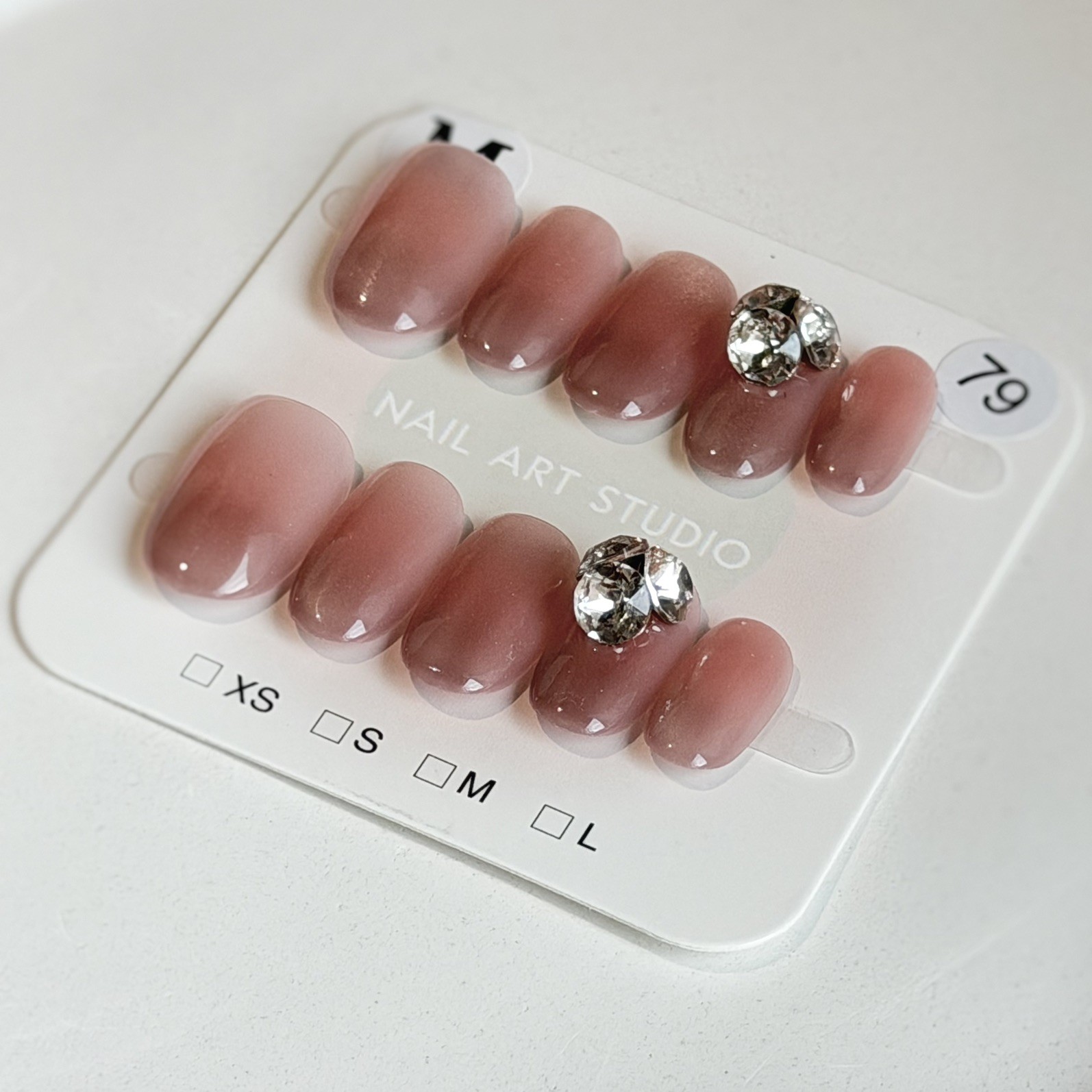 Unique Handmade Press-On Nails Size M | One of a Kind Set, Reusable 82