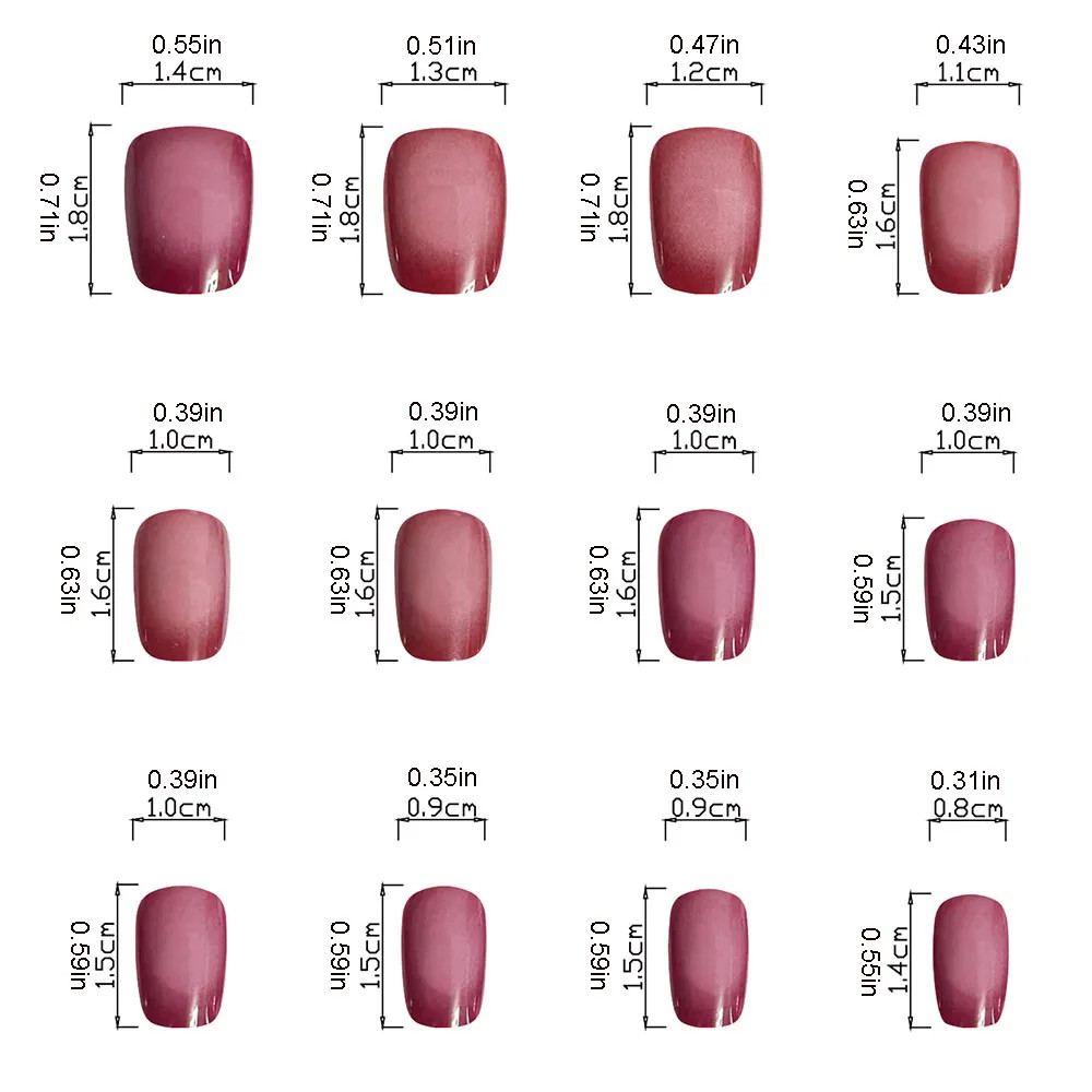 24pcs Set Short Square French Press On Nails Flower Butterfly Design Fake Nails