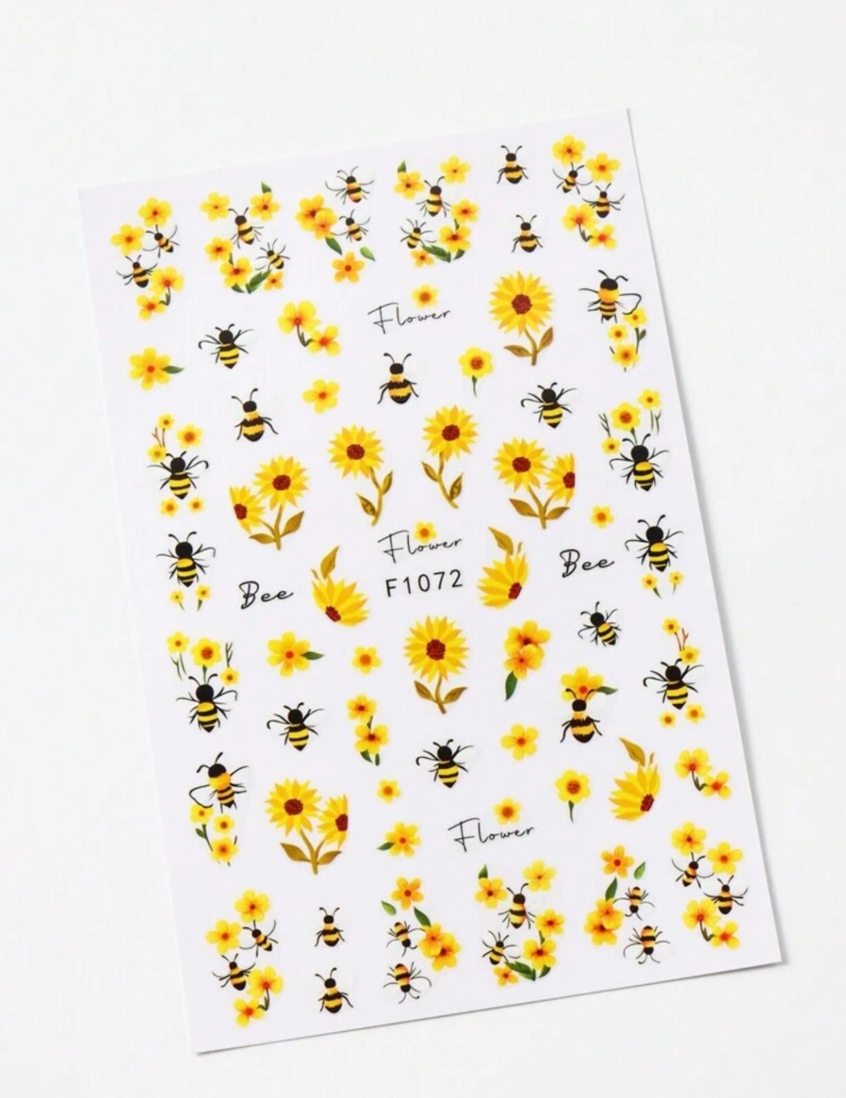 Nail Art Stickers Decals Spring Summer Flowers Bumble Bee Floral Bees Sunflower