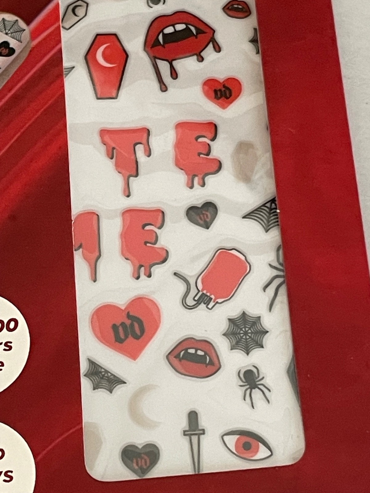 NEW 200+ Lottie Halloween lips Love Sucks Stick to It Nail Sticker decal Kit