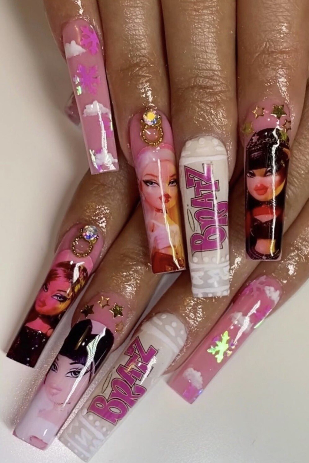 Baddie Bratz Doll Nail Decals Waterslide Airbrush Nail Art Nail Wraps Stickers