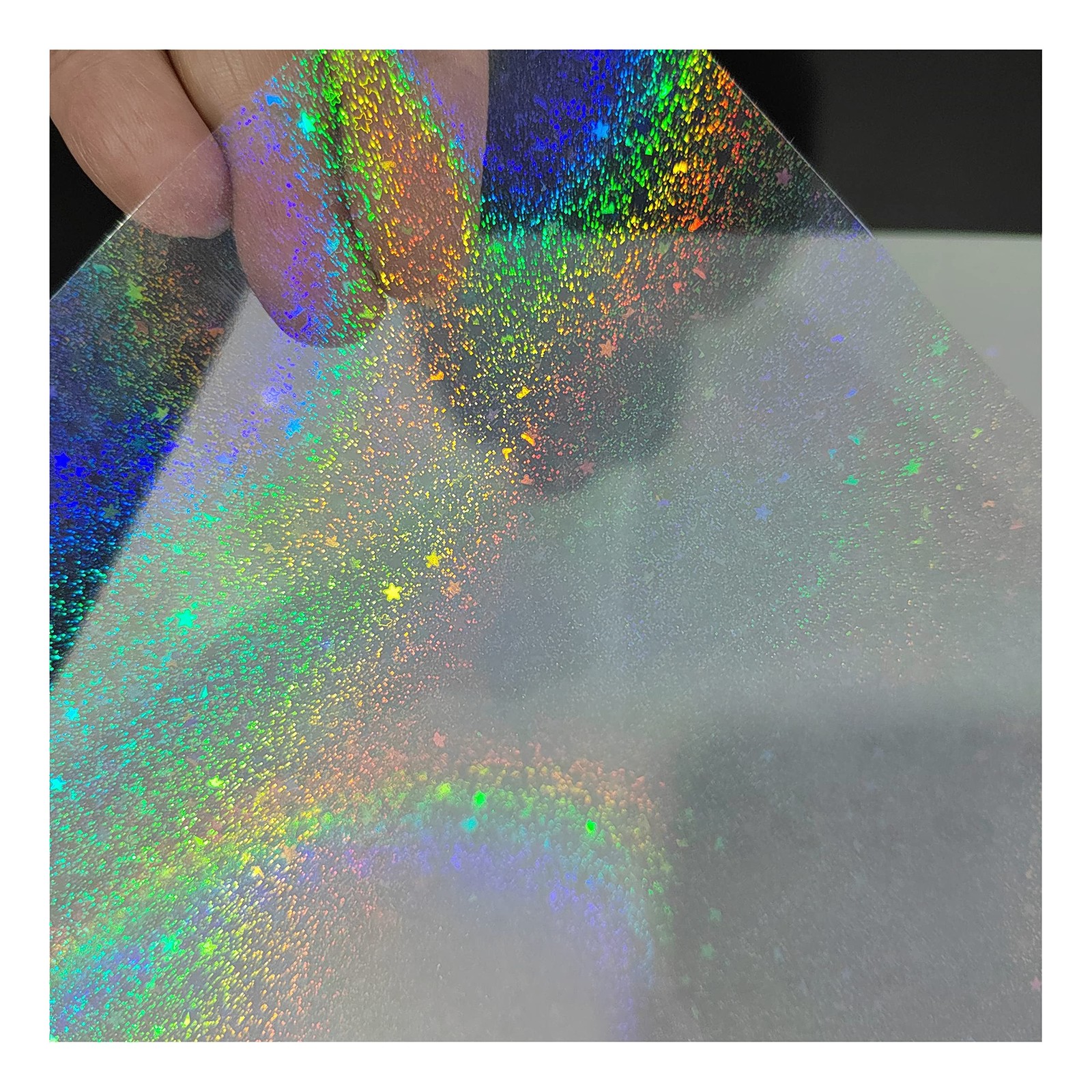Bleidruck 25 Sheets Sand Stars Holographic Sticker Paper A4 Size Glitter Clea…