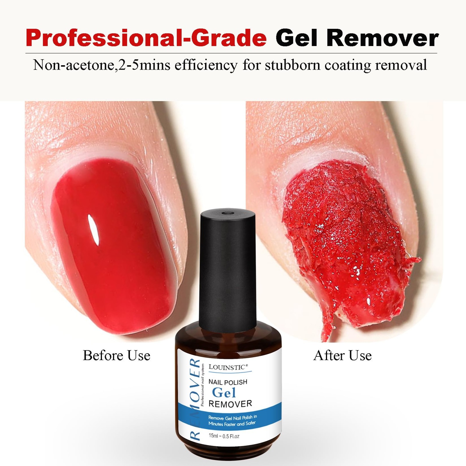 Gel Nail Polish 0.5 Fl Oz (Pack of 1), 1pc Remover & Manicure Tools X4
