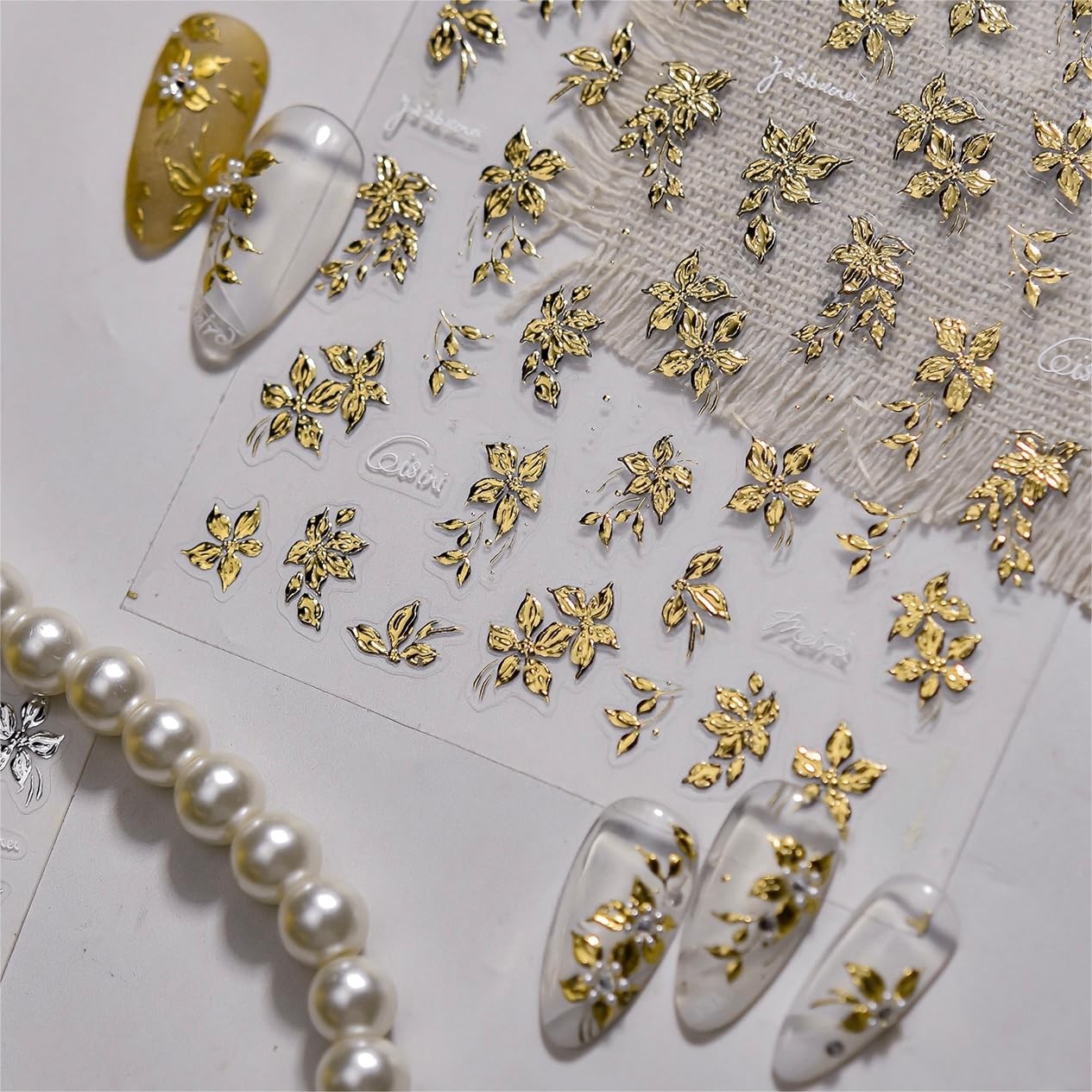 3D Nail Stickers Embossed Self-Adhesive Cute Charms Decals DIY Art Supplies