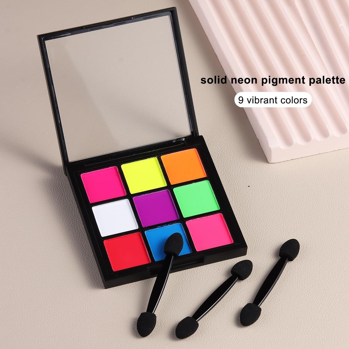 Neon Nail Pigment Palette, 9 Colors Solid Neon Nail Phosphor Fluorescent Nail…