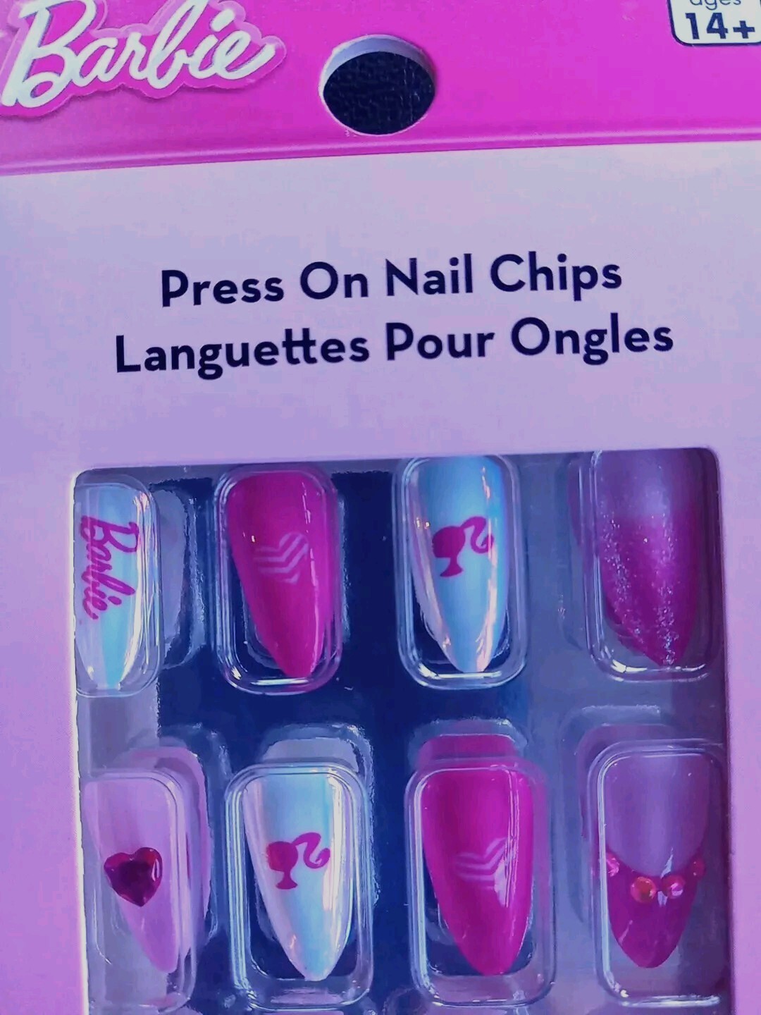 Lot Of 3 Barbie Press On Nail Chips 24 Count Per Box 12 Sizes Ages 14+ New
