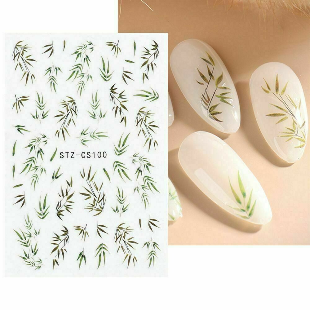 Nail Art Stickers Transfers Decals Spring Flowers Bamboo Leaves Plant CS100 NS32