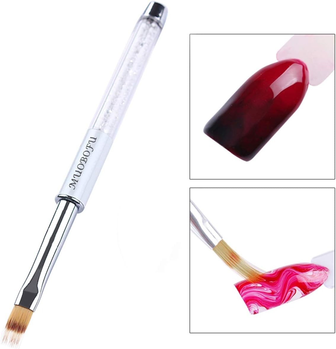 MUOBOFU Nail Art Brushes Nail Art Pens,Drawing Painting Gradients 7/9/11mm,5pcs