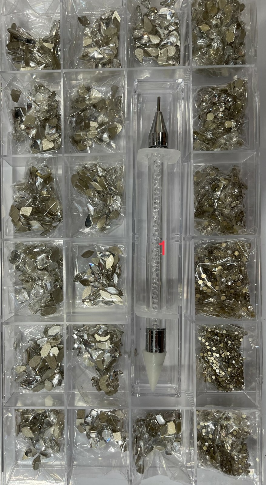 Galaxy Nail Art Rhinestones Flatback Crystal Multi Shapes Box Kit 7828 PCS
