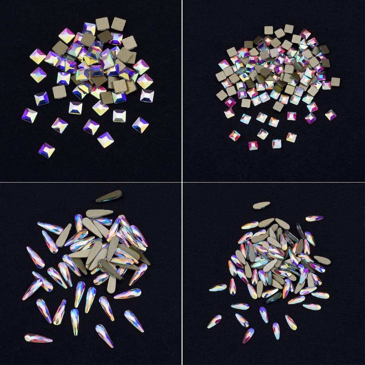 240pcs Mix Glass AB Rhinestones | Nail Art Gems Set