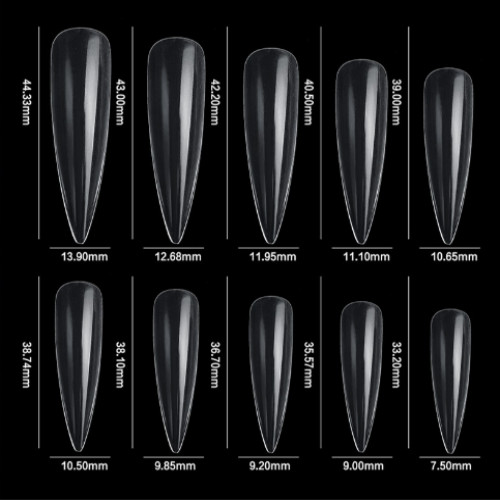 Curve Fake Nails Clear Natural Acrylic Artificial Nail Art Tips 500pcs