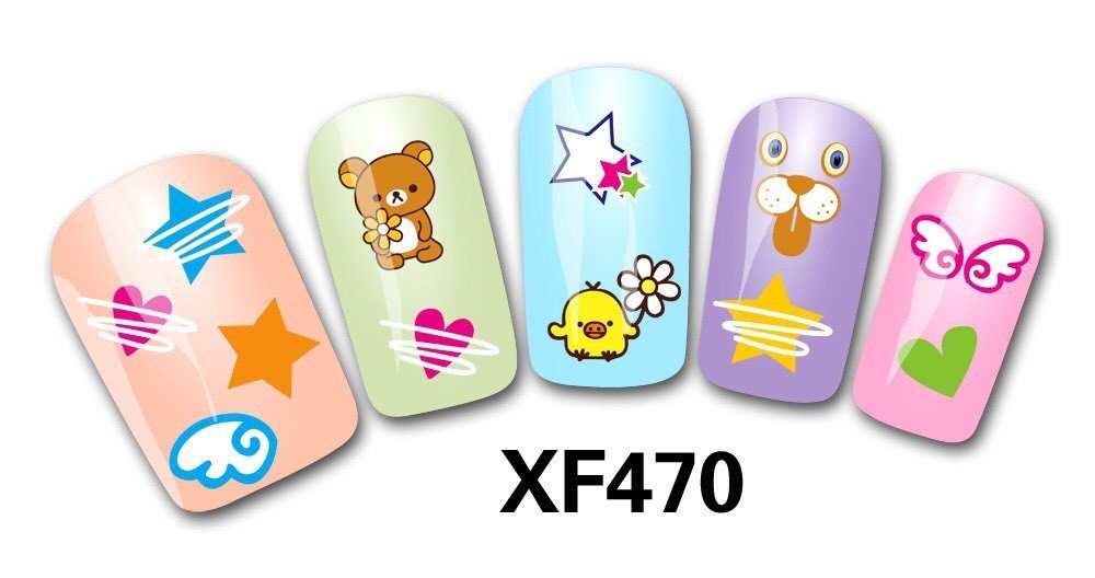 3D Nail Sticker Cartoon Unicorn My Little Pony Bear Piggy Cake Peel & Stick