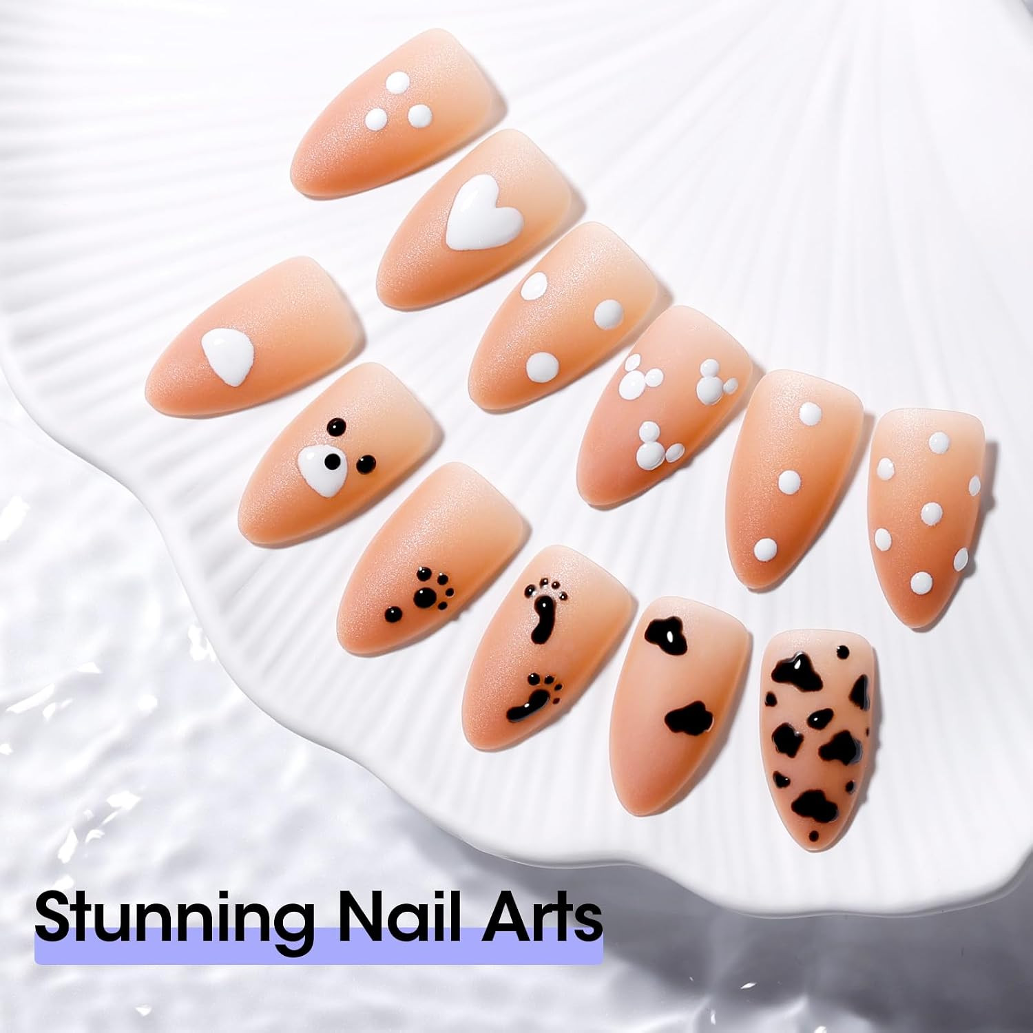 5-In-1 Nail Dotting Pen with Ballpoint Pen Design & Nail Rhinestones, Double-End
