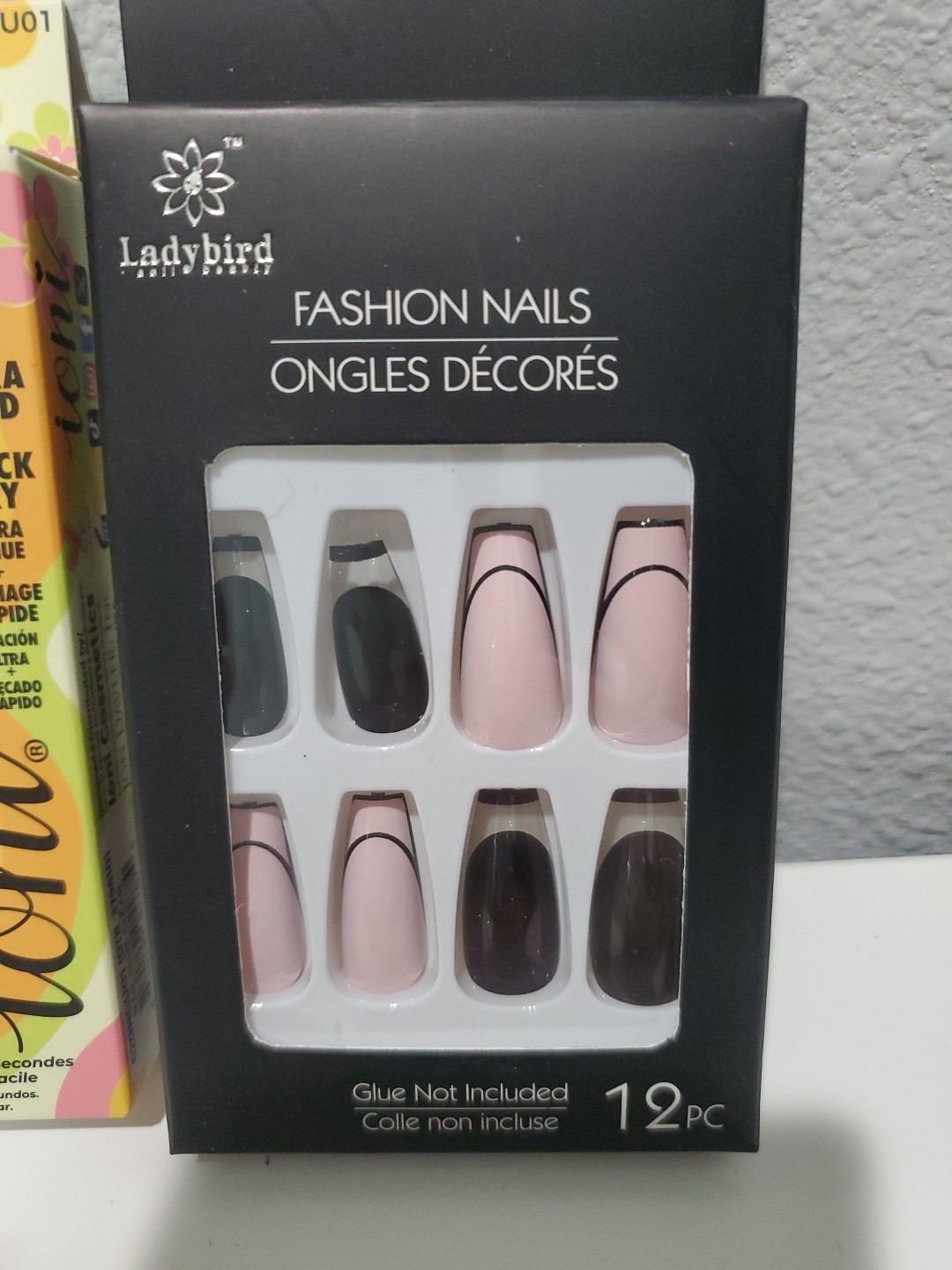Lady Bird Glue On Nails Coffin Shape With Ioni Glue New Free shipping