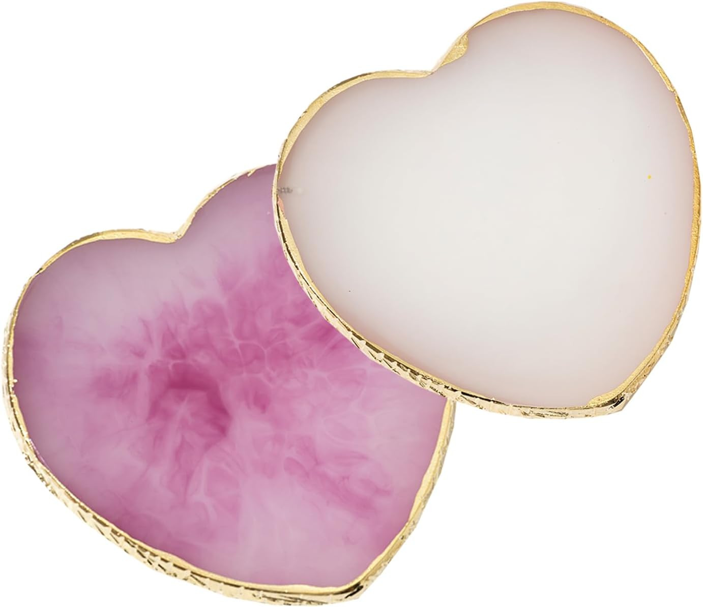 2 Pcs Resin Nail Art Palette, Nail Painting Mixing Tray with Gold Edge, Nail Art