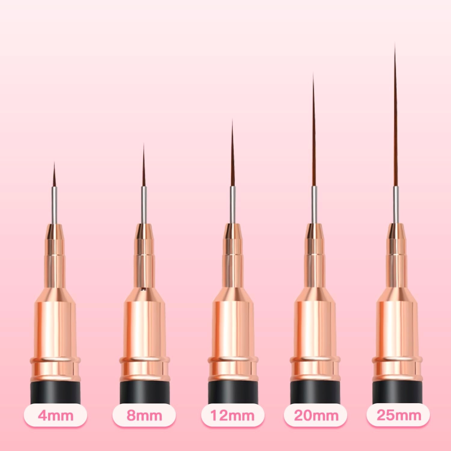 Juego De 5 Pinceles Para Delineador De Uñas Y Esmalte De Gel Para Mujer NEW US.