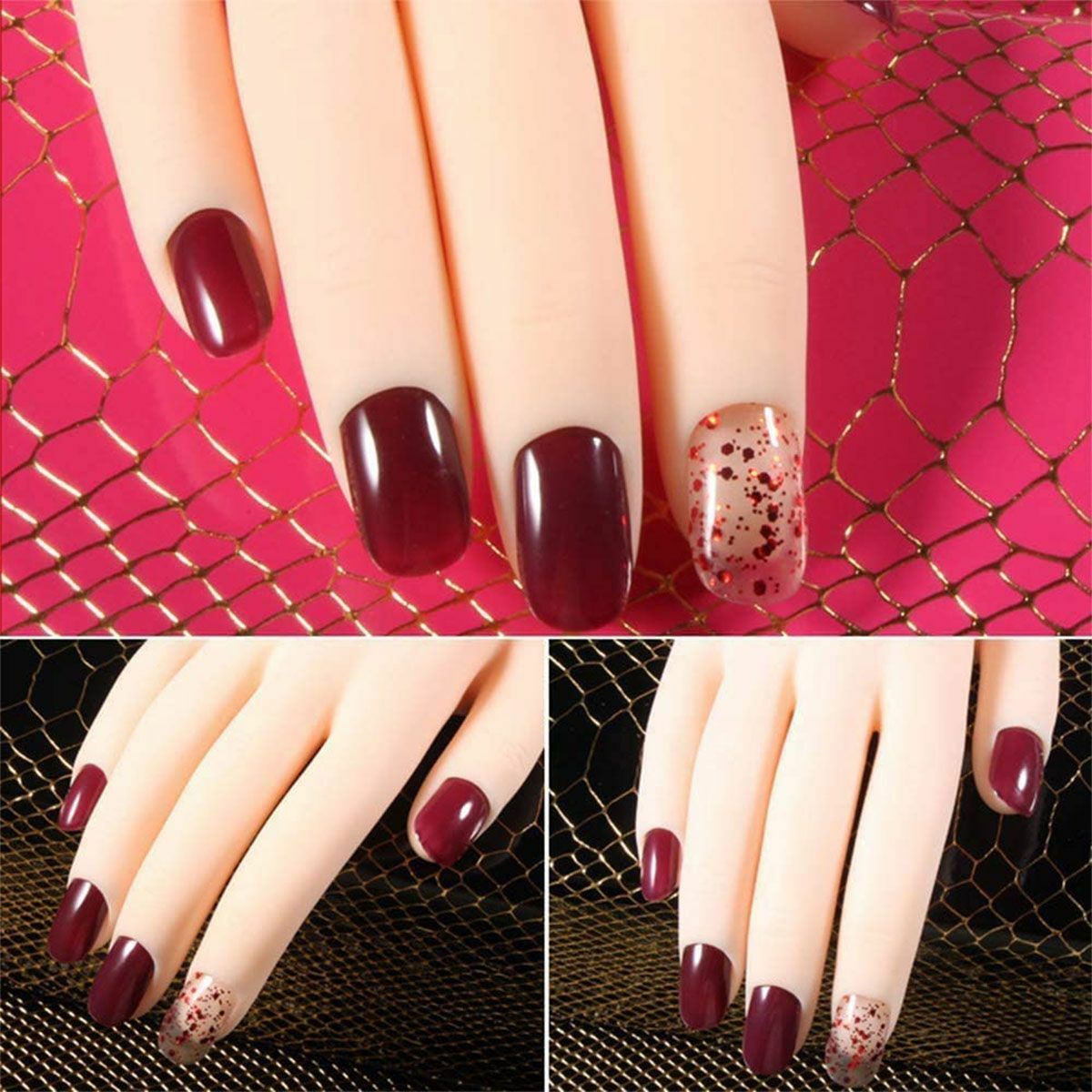 Practice Nail Art Trainer Training Hand / Finger Model Acrylic Gel False Tool US