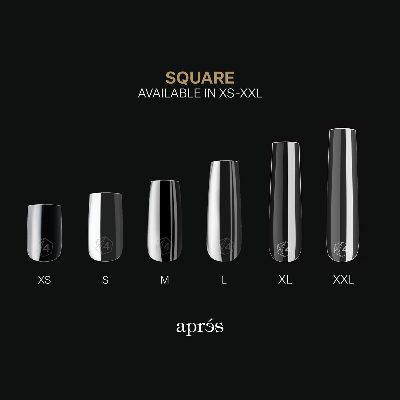 Apres Gel-X Sculpted Square XXL 2.0 Tips Box 14 Sizes – Pro 420pcs