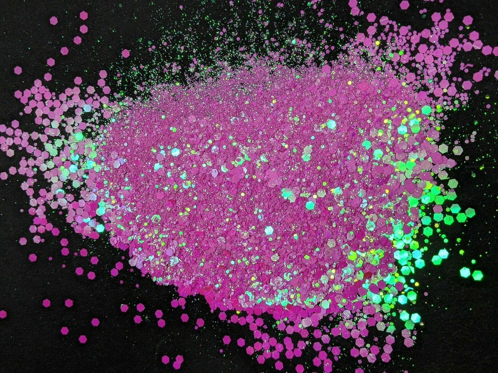 Chunky Glitter Holo Holographic Pink Hex Mix Nail Art Craft 1 2 4 6 8 Oz Jar