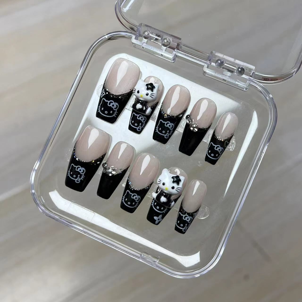 Gothic Hello Kitty Artisan Press On Nails