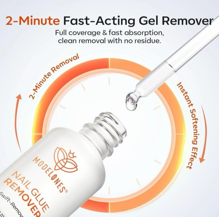 Quick 30ml Nail Glue Remover for Press-On Nails – Easy Two-Step Application