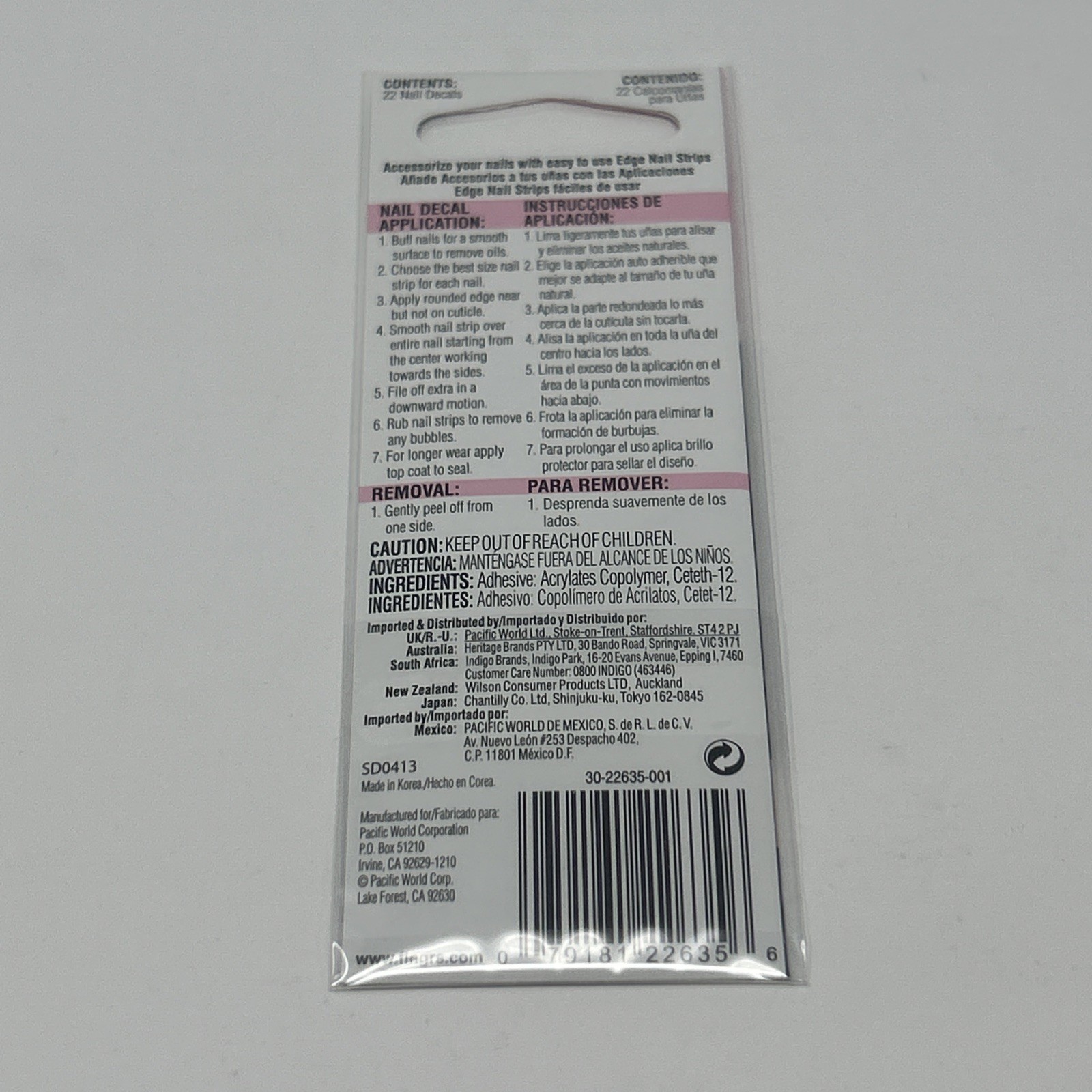 NEW Fing’rs Edge Black White Bandanna Nail Strips Art Stickers Abstract #22635