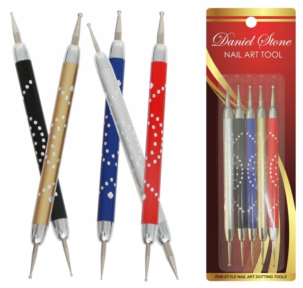 Daniel Stone Nail Art Tool 5-Piece Dot Tool Set Metal handle