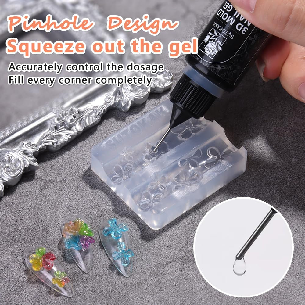 3D Clear Sculpting Gel for Nail Art – Quick Molding Gel for DIY Manicure