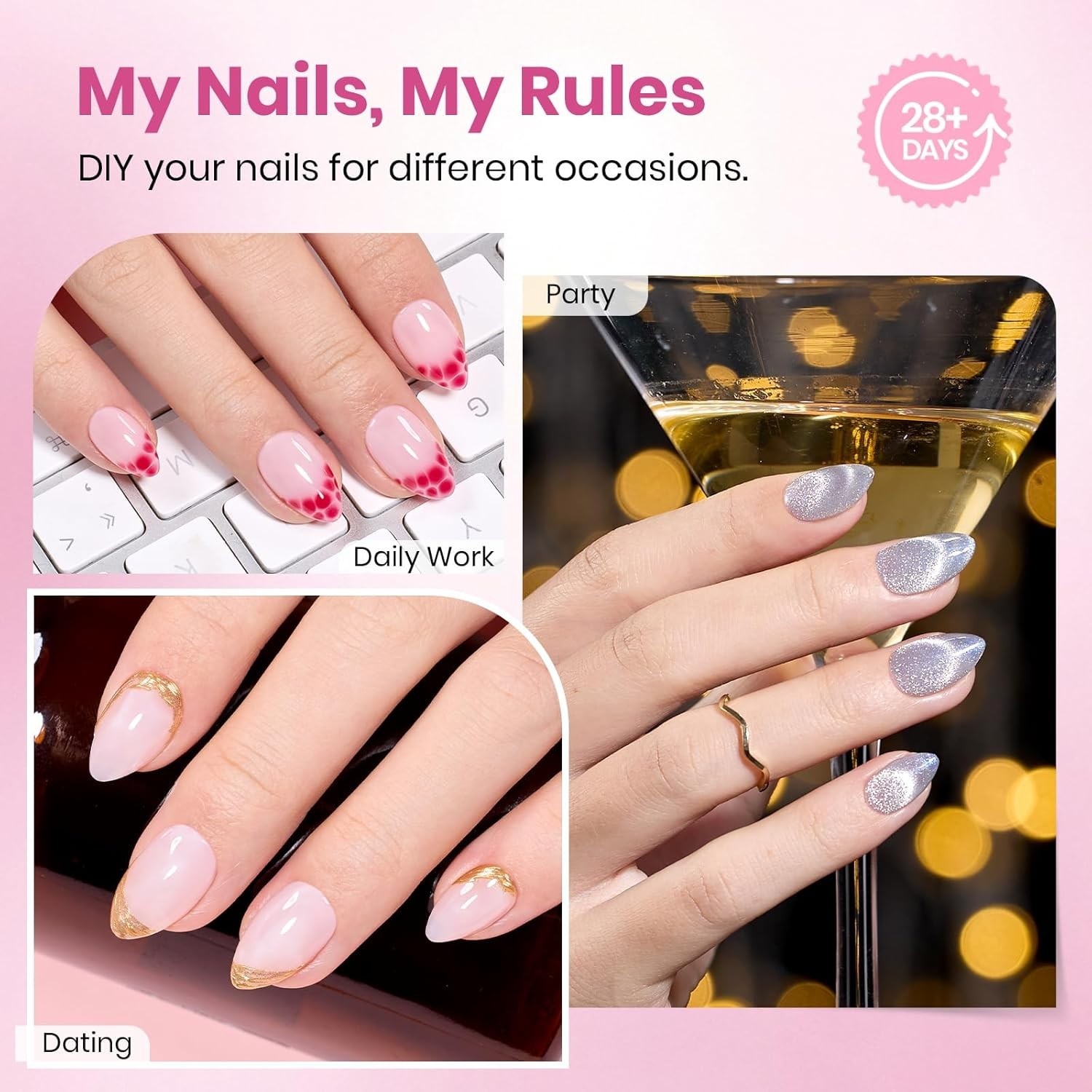 320pcs Pre-Etched Almond Short Gel Nail Tips – Perfect for Natural Nail Beds