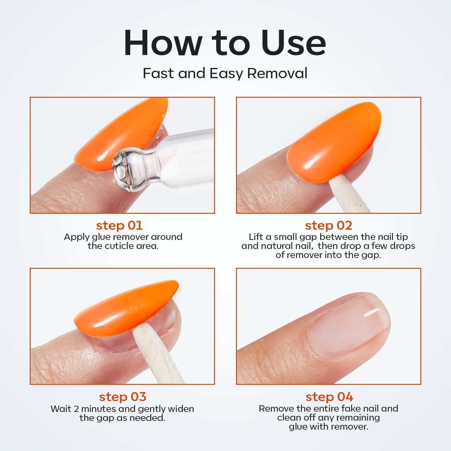 30ml Nail Glue Remover for Press On Nails with Crystal Stick Included