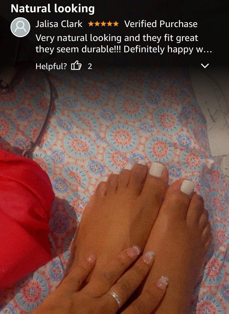 Set Of 2 ❤️ Toenails Fashion White Matte Do It Yourself Press On