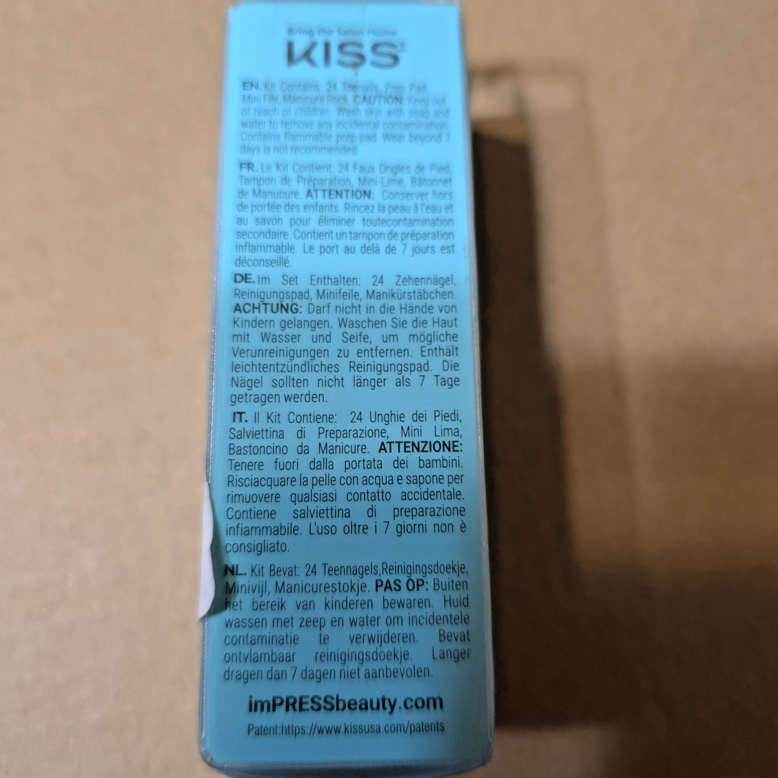 KISS imPRESS Press-On Pedi & One Minute False Nail Tip Set Lot – 24 Count Each