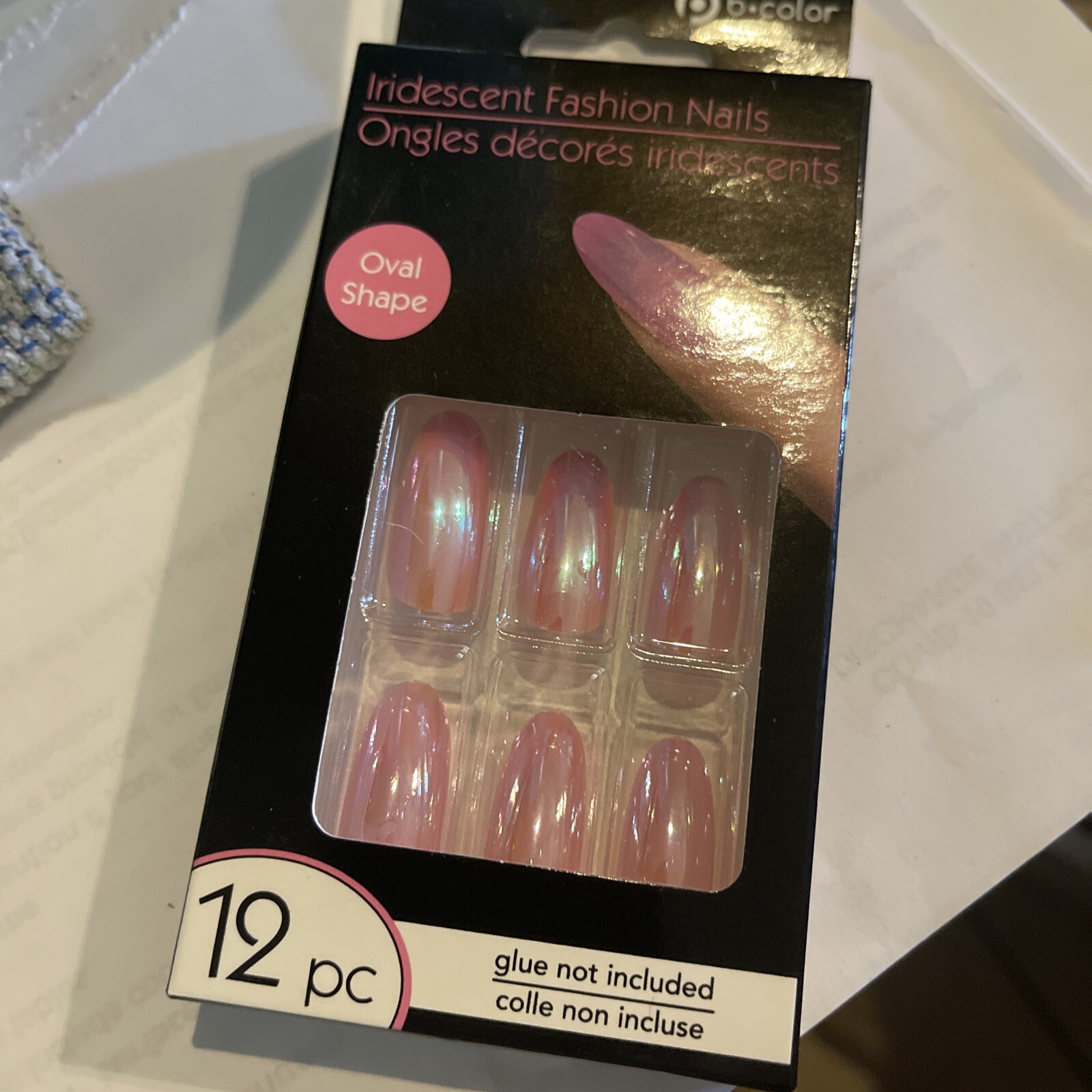 b•color Iridescent Fashion Press-On Nails 12 pc. New