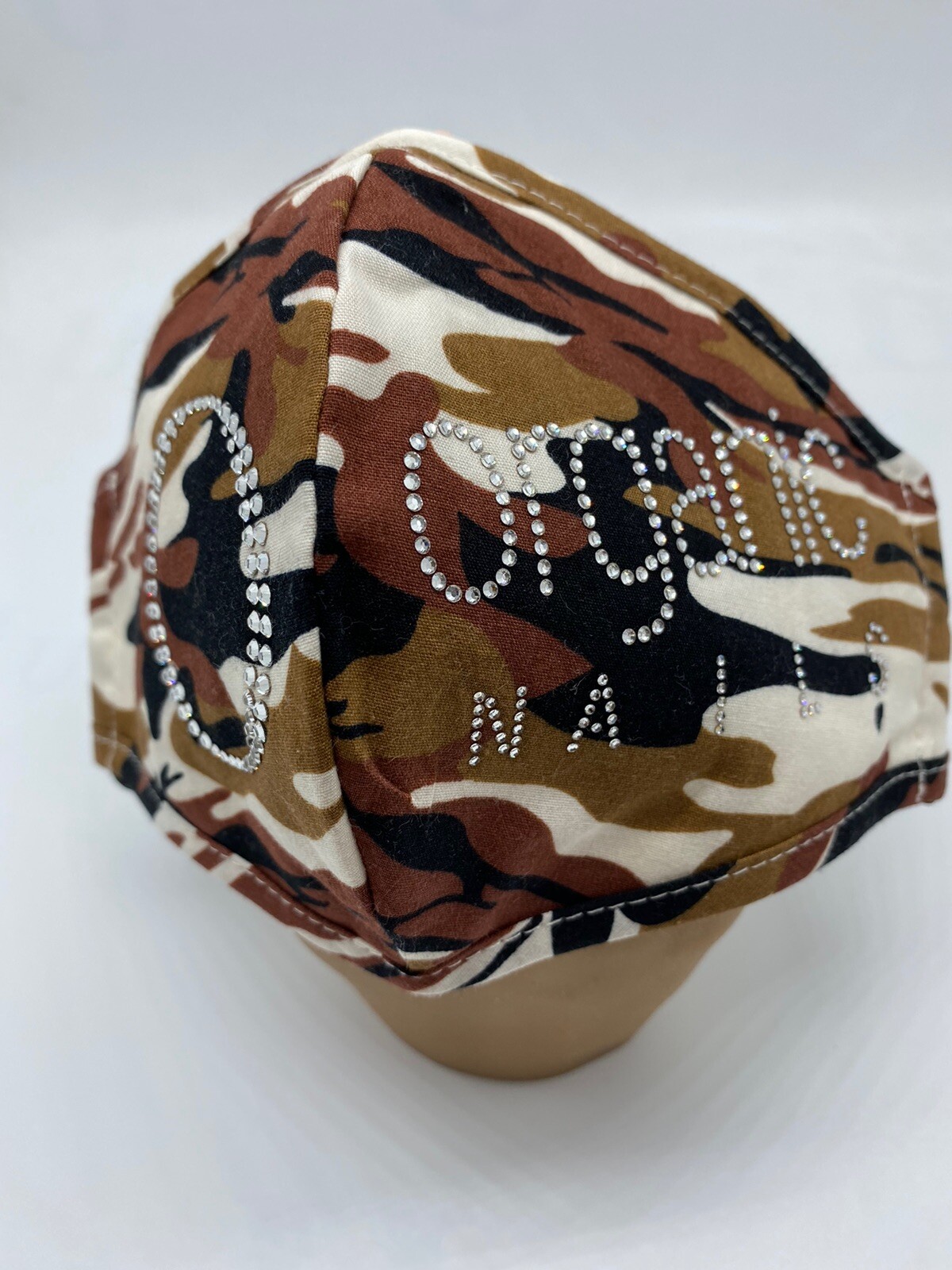 Face Mask Organic nails Con Swarovski Genuino 413413Camouflage Cafe