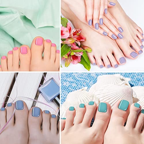 Maitys 720 Pieces Fake Toenails Short False Toe Nails Press On Square Solid
