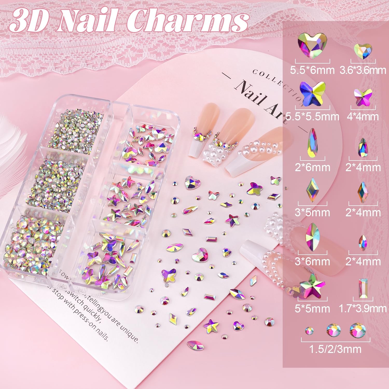 Flatback Pearls and Glass Nail Rhinestones for Nails Beige White Nail Pearl