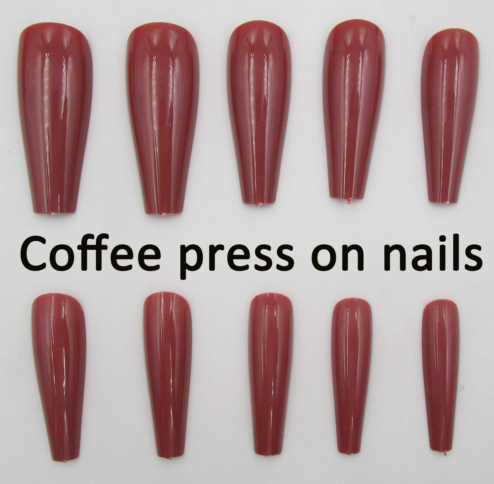 Colored Coffin Press on Nails Long Ballerina False Fake Nail Tips Full Cover …