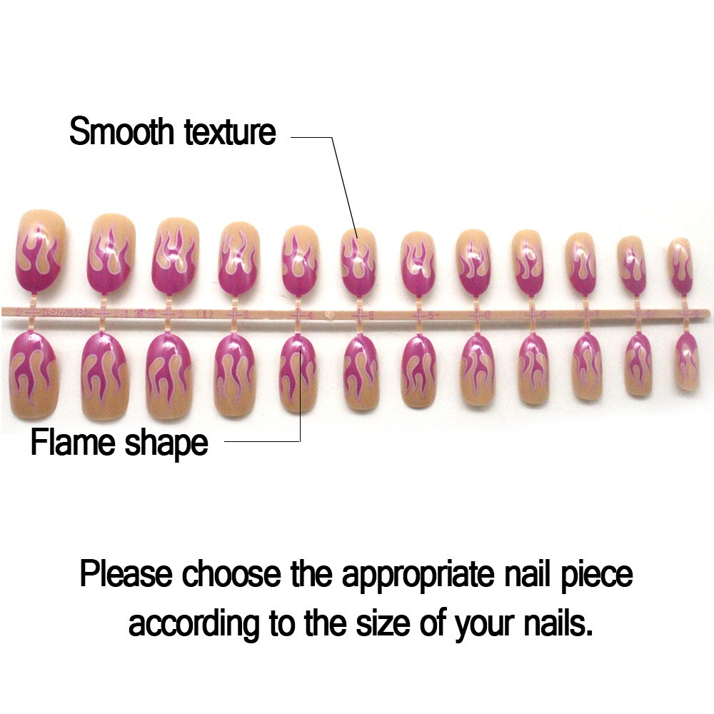 24pcs Manicure Flame Pattern Nail Decoration Patches DIY Plastic Nail Art Decor