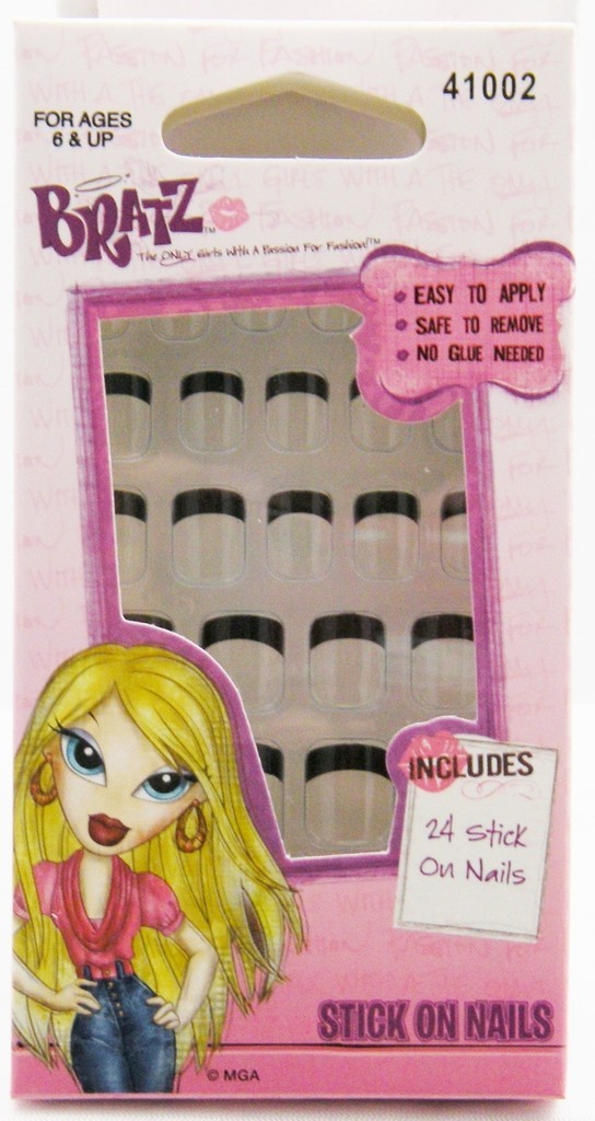 Bratz Stick On Nails – Black French 41002