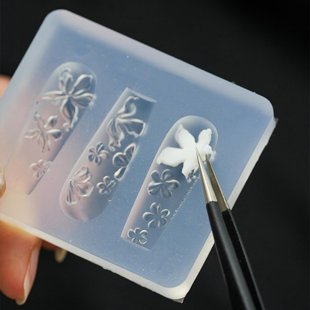Silicone 3D Flower Nail Mold for Resin Art and Nail Charms Supplies