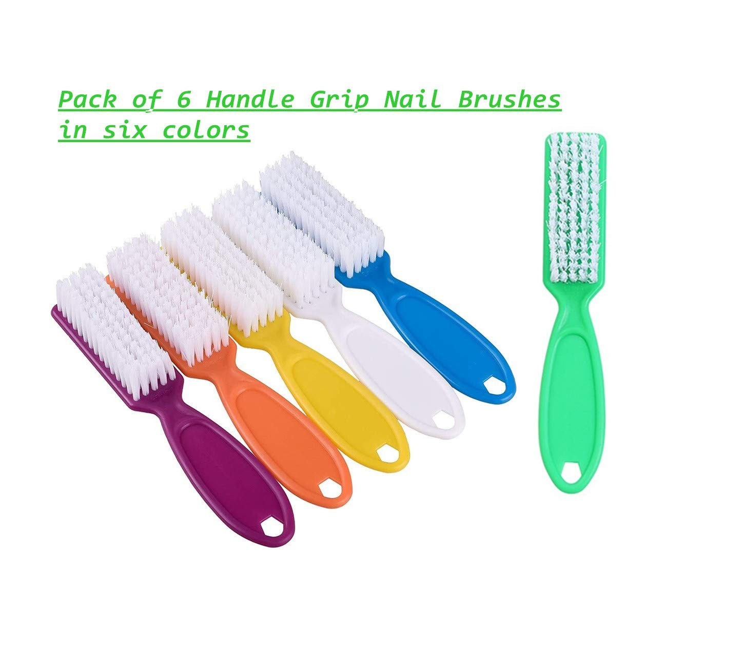 Portable 6-Pack Nail Cleaning Brushes with Easy Grip – Your Nail Care Essential